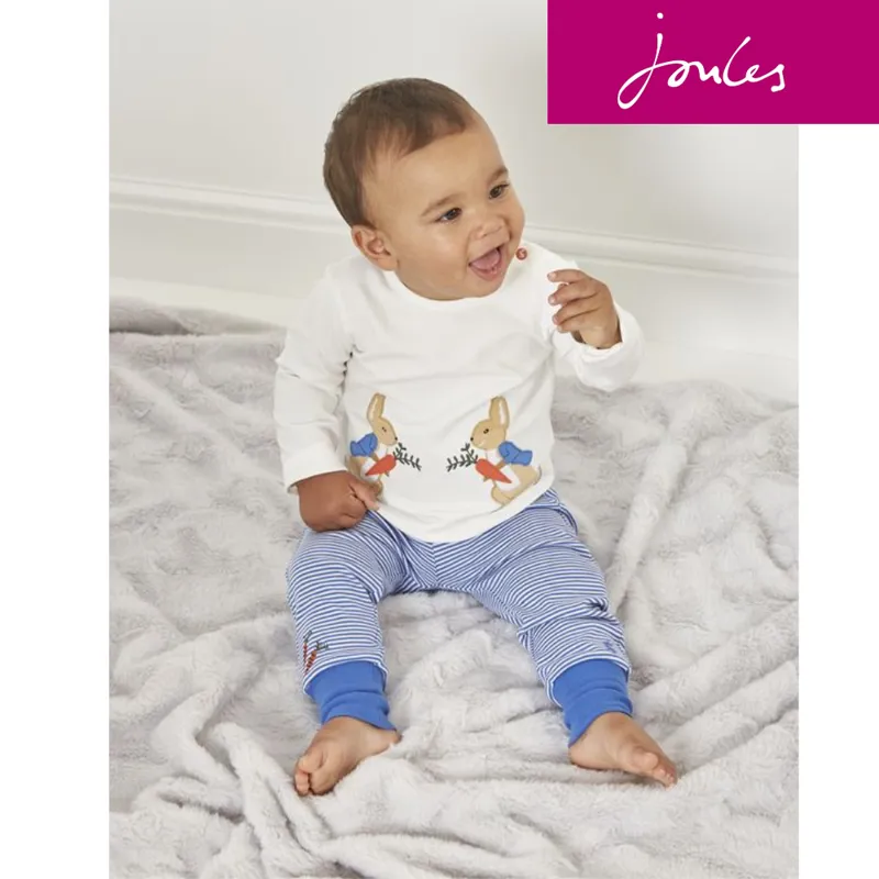 Joules Peter Rabbit Byron Set - White Rabbit Stripe-1